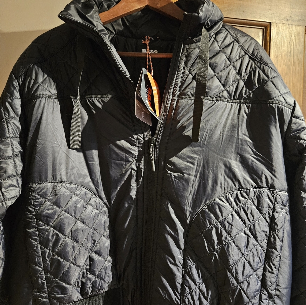 Womens Black Bomber Quilted Jacket